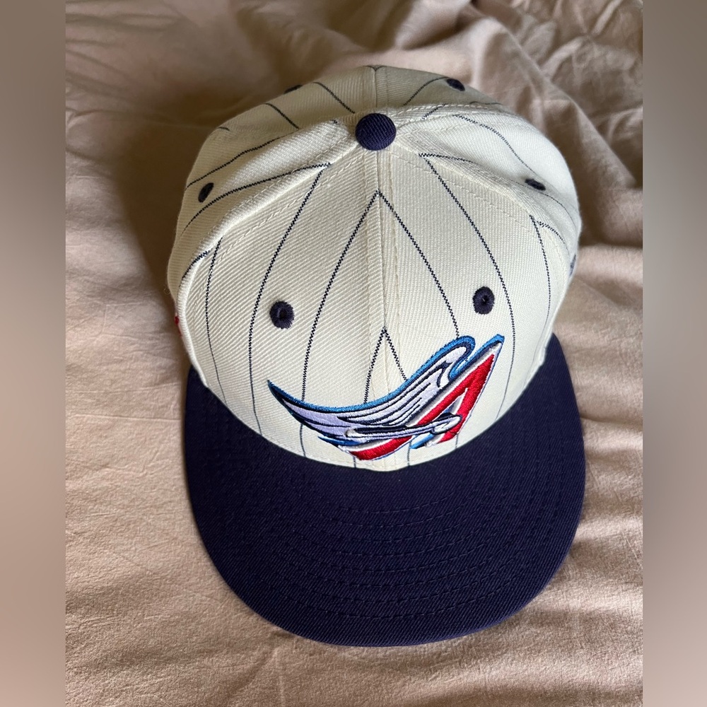 LA Angels New Era Cream and Navy 59FIFTY Cap